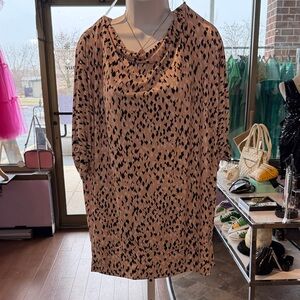 White Birch Pink and Black Patterned Blouse